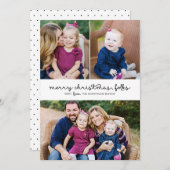 Carte décontracté Script 3 Photo Christmas Holiday (Devant / Derrière)