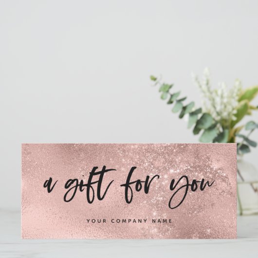 Carte Décontracté Script Faux Rose Gold Look Certificat  (Debout devant)