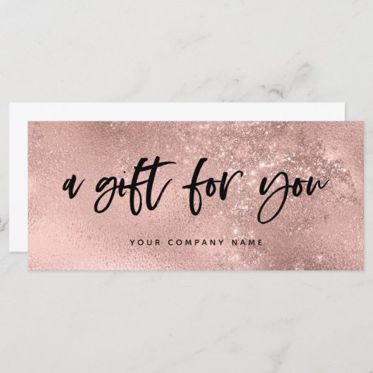 Carte Décontracté Script Faux Rose Gold Look Certificat  (Devant / Derrière)