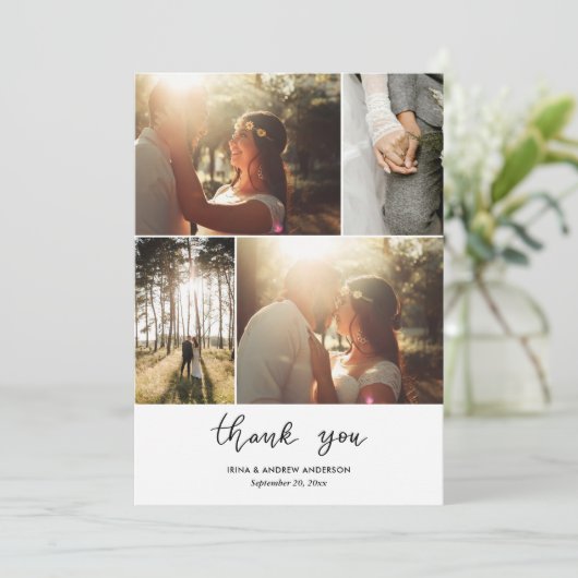 Carte Décontracté simple Mariage de script de Merci (Debout devant)