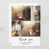 Carte Décontracté simple Mariage de script de Merci (Devant / Derrière)