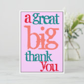 Carte décontractée de grand grand Merci de bureau (Debout devant)