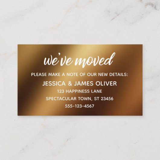 Carte décontractée Gold Ombre "We've Moved" (Devant)