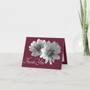 Carte Décor Dahlias Vin Couleur Arrière - plan Merci