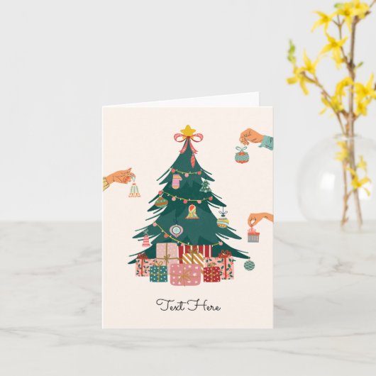 Carte Décor d'arbres de Noël (Fleur jaune)