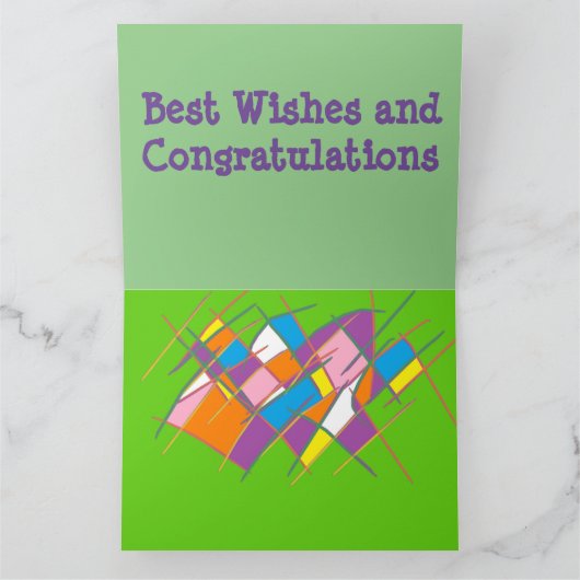 Carte Décor d'art deux motifs et message de félicitation (Intérieur)