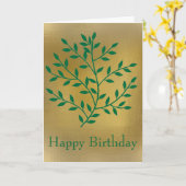 Carte Décor de feuilles vertes feuilles (Fleur jaune)