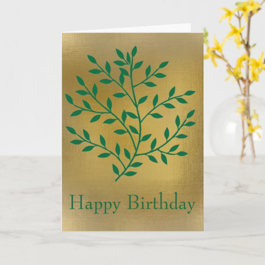 Carte Décor de feuilles vertes feuilles (Fleur jaune)