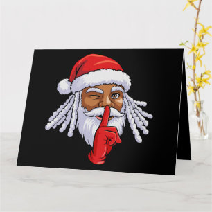 Carte Décor de la fête de Noël du Père Noël afro-américa