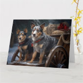 Carte Décor de Noël australien Snowy Sleigh (Fleur jaune)