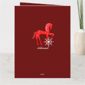 Carte Décor de Noël avec un cheval et texte personnalisé (Dos)