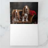 Carte Décor de Noël Basset Hound Snowy Sleigh (Intérieur)