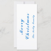 Carte Décor de Noël bleu avec texte (Dos)
