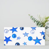 Carte Décor de Noël bleu avec texte (Debout devant)