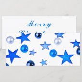 Carte Décor de Noël bleu avec texte (Devant / Derrière)