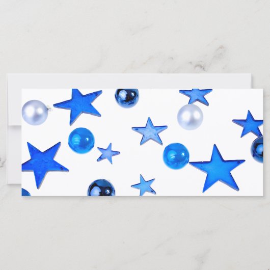 Carte Décor de Noël bleu avec texte (Devant)