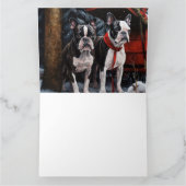 Carte Décor de Noël Boston Terrier Snowy Sleigh   (Intérieur)