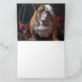 Carte Décor de Noël Bulldog Snowy Sleigh (Intérieur)