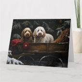 Carte Décor de Noël Cockapoo Snowy Sleigh (Devant)