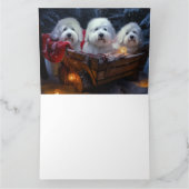 Carte Décor de Noël Coton De Tulear Snowy Sleigh (Intérieur)
