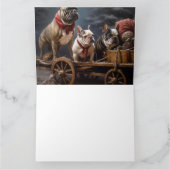 Carte Décor de Noël de Bulldog Snowy Sleigh (Intérieur)