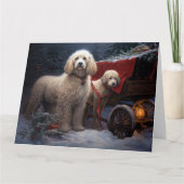 Carte Décor de Noël de caniche Snowy (Devant)