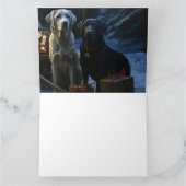 Carte Décor de Noël de Labrador Snowy Sleigh (Intérieur)