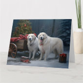 Carte Décor de Noël des Grands Pyrénées neige neige neig (Devant)