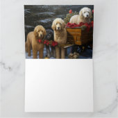 Carte Décor de Noël Goldendoodle Snowy Sleigh (Intérieur)