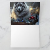 Carte Décor de Noël Keeshond Snowy Sleigh (Intérieur)