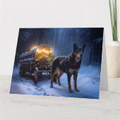 Carte Décor de Noël Kelpie Snowy Sleigh (Devant)