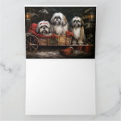 Carte Décor de Noël Lhasa Apso Snowy Sleigh (Intérieur)