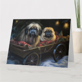 Carte Décor de Noël Pekingese Snowy Sleigh (Devant)