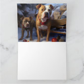 Carte Décor de Noël Pitbull Snowy Sleigh (Intérieur)