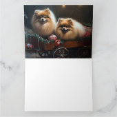 Carte Décor de Noël Poméranien Snowy Sleigh (Intérieur)