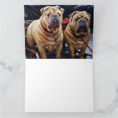 Carte Décor de Noël Shar Pei Snowy Sleigh (Intérieur)