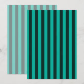 Carte Décor de style rayures verticales turquoise (Devant / Derrière)