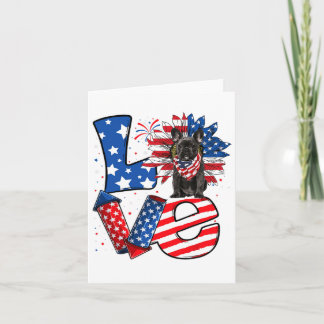 Carte Décor du 14 juillet Amour patriotique Bulldog fran