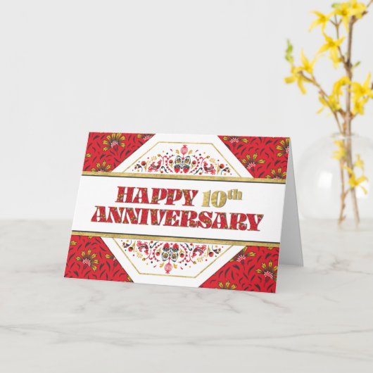 Carte Décor Motif du 10e anniversaire de l'employé (Fleur jaune)