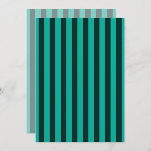Carte Décor Turquoise Vertical Stripes (Devant / Derrière)