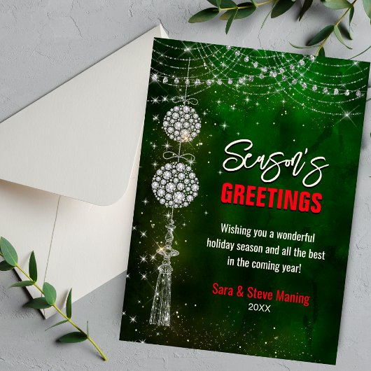 Carte Décor vert chic Noël Nouvel An