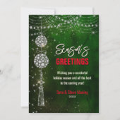 Carte Décor vert chic Noël Nouvel An (Devant)