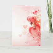 Carte Décoration Coeurs Beaux I Jour des Valentines Rose (Dos)