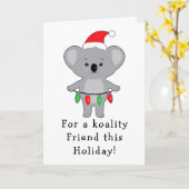 Carte Décoration de l'ours Koala pour l'ami de Noël (Fleur jaune)