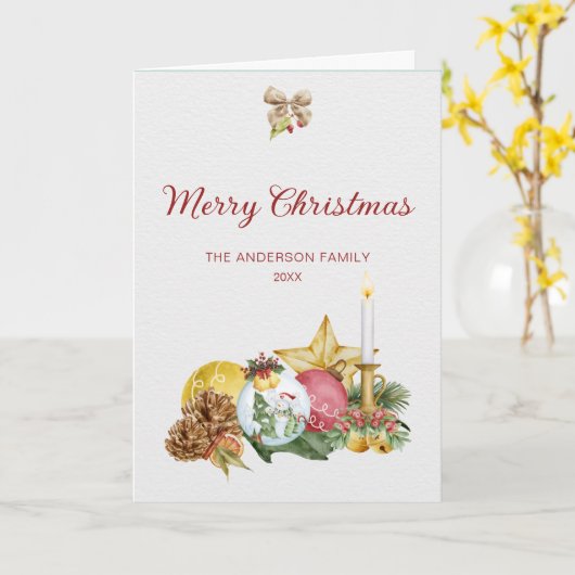 Carte Décoration de Noël (Fleur jaune)