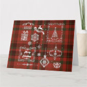 Carte Décoration de Noël À damiers sans couture Rouge-Bl (Devant)