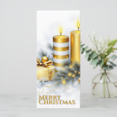 Carte Décoration de Noël élégante en or (Debout devant)