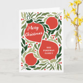 Carte Décoration de Noël et feuillage Photo de vacances (Fleur jaune)