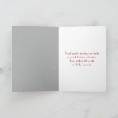Carte Décoration de Noël rouge Merci (Intérieur)