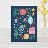 Carte décorations de Noël (Fleur jaune)